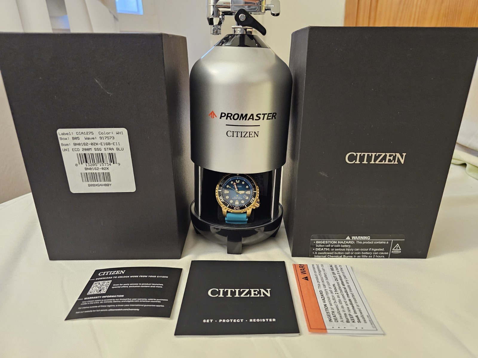 New Citizen Promaster BN0162-02X Eco-Drive Men Diver Watch with Extra Strap