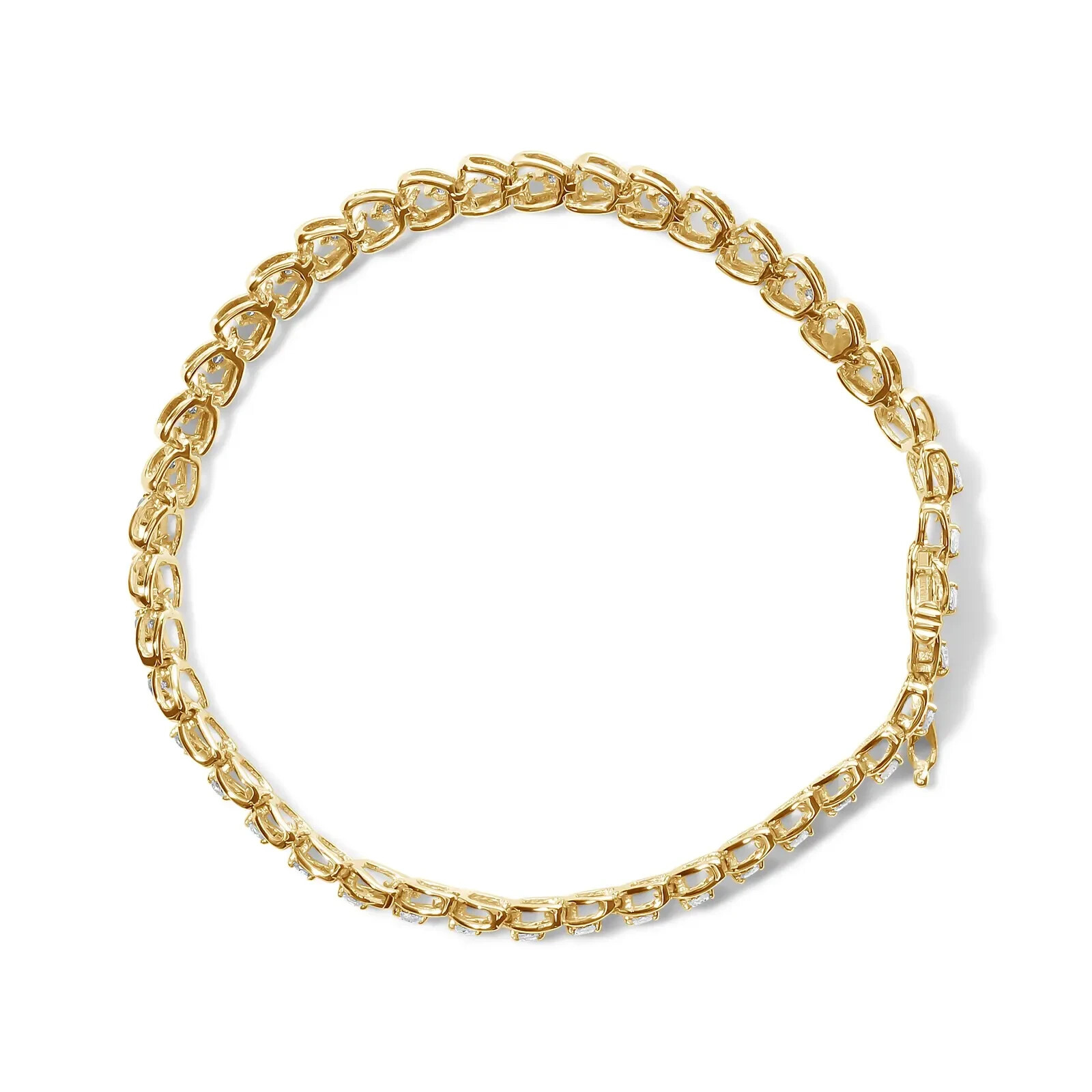 6.80 Ct Round Simulated Diamond 925 Yellow Sterling Silver Tennis Link Bracelet