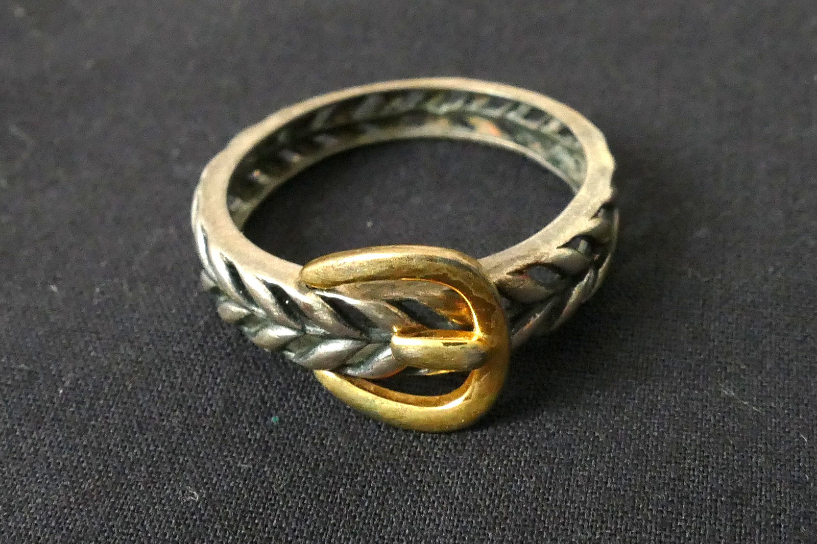 Signed NVC Nataliya V Collister Avon Sterling Silver Belt Buckle Ring Size 10