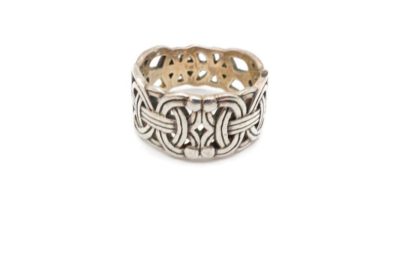 Vintage Peter Stone PSCL Sterling Silver 925 Celtic Ring Size 7.75