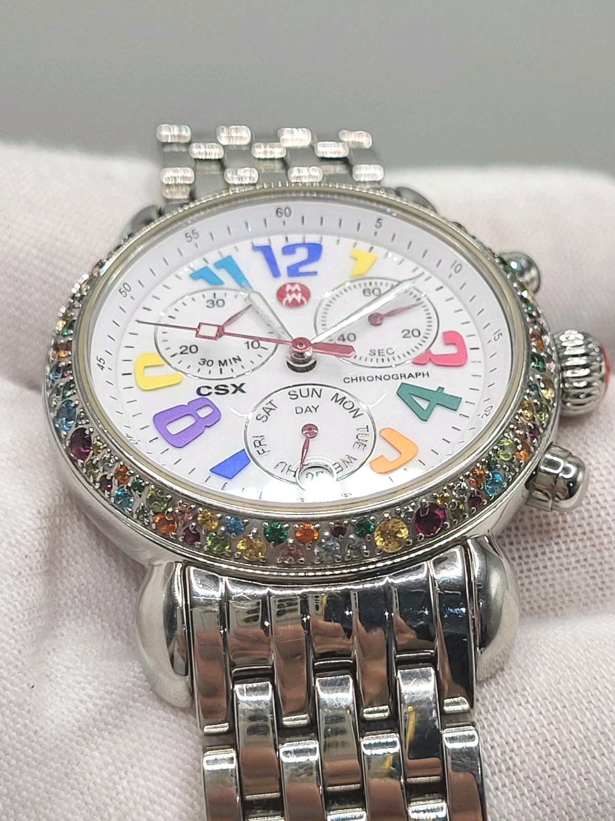 [SUPER RARE] Michele MW03M25A1933 Carousel CSX Semi Precious Stone Bezel Watch