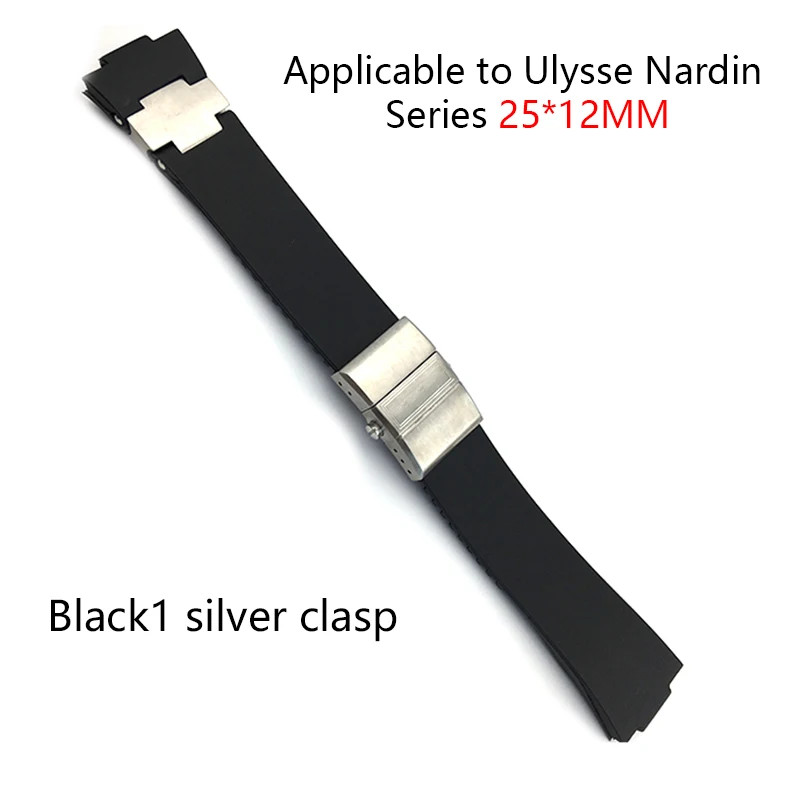 22 25mm Silicone Watch Band Strap For Ulysse Nardin DIVER 263 Bracelet