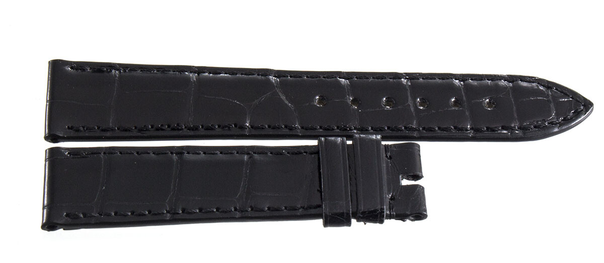 Genuine Chopard 18mm x 16mm Shiny Black Alligator Watch Band Strap 105