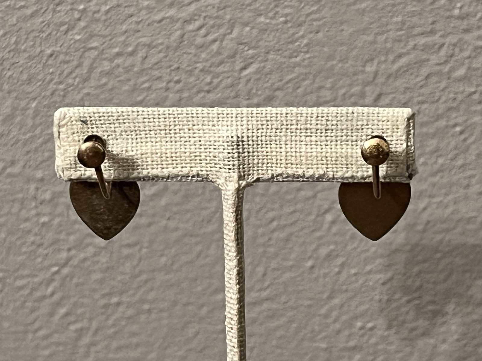 VTG 1/20 10K GF & 1/20 12K GF Monogrammed Heart Dangle Screw Back Earrings