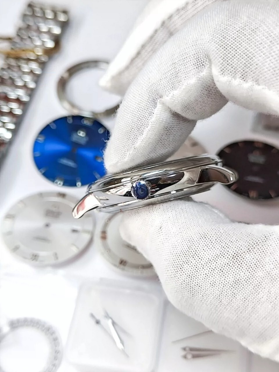 39.5mm Stainless Steel Watch Case With Band Kit for De Ville 2824