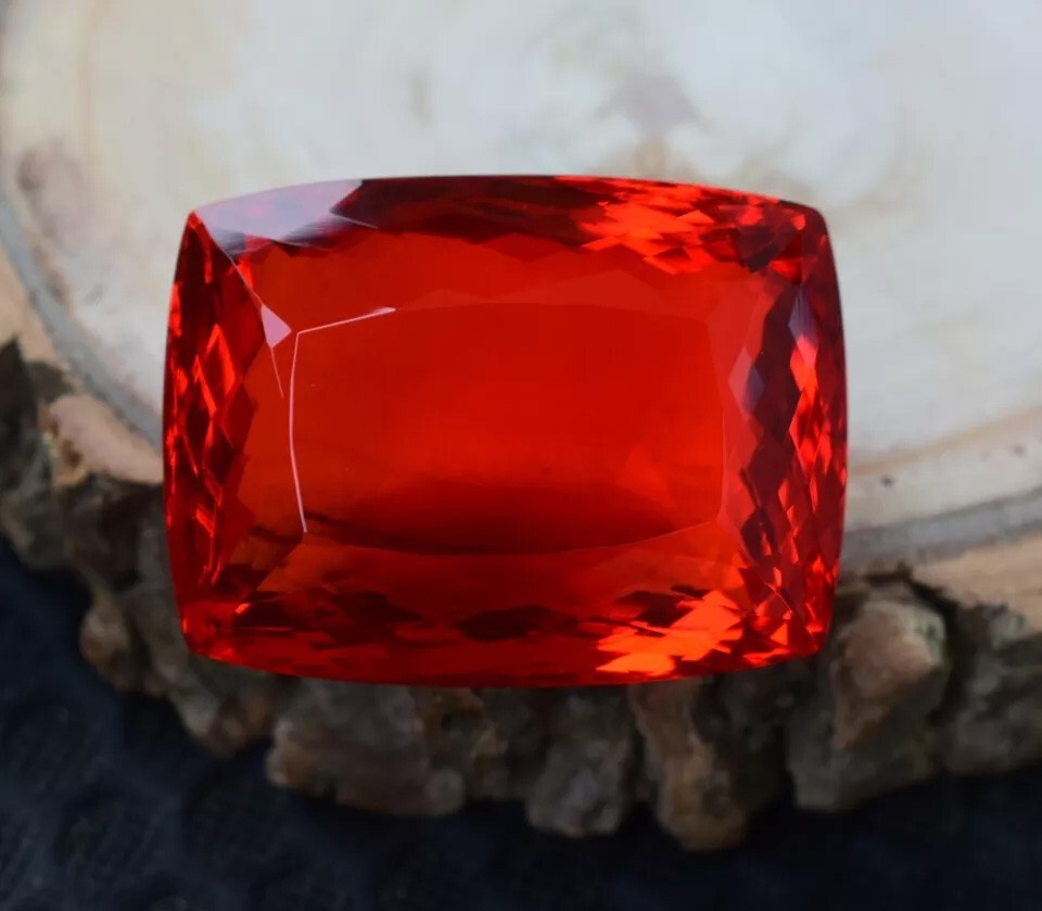 Natural Myanmar (Burma) Certified 136 CT Red Topaz Cushion Cut Loose Gemstone