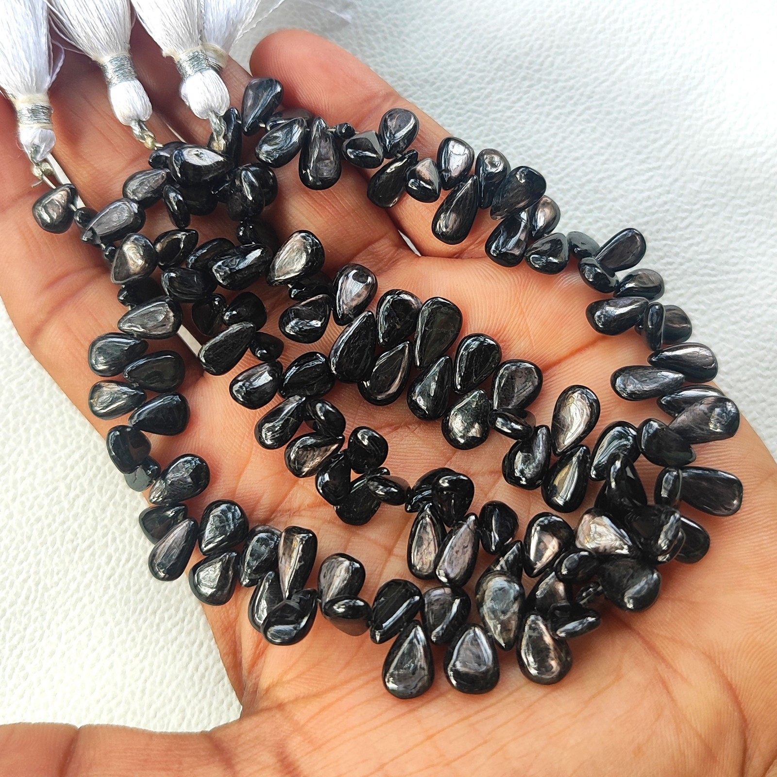 Natural Golden Shine Hypersthene 8×6-10x6mm Smooth Pear Shape Beads 8″ Strand