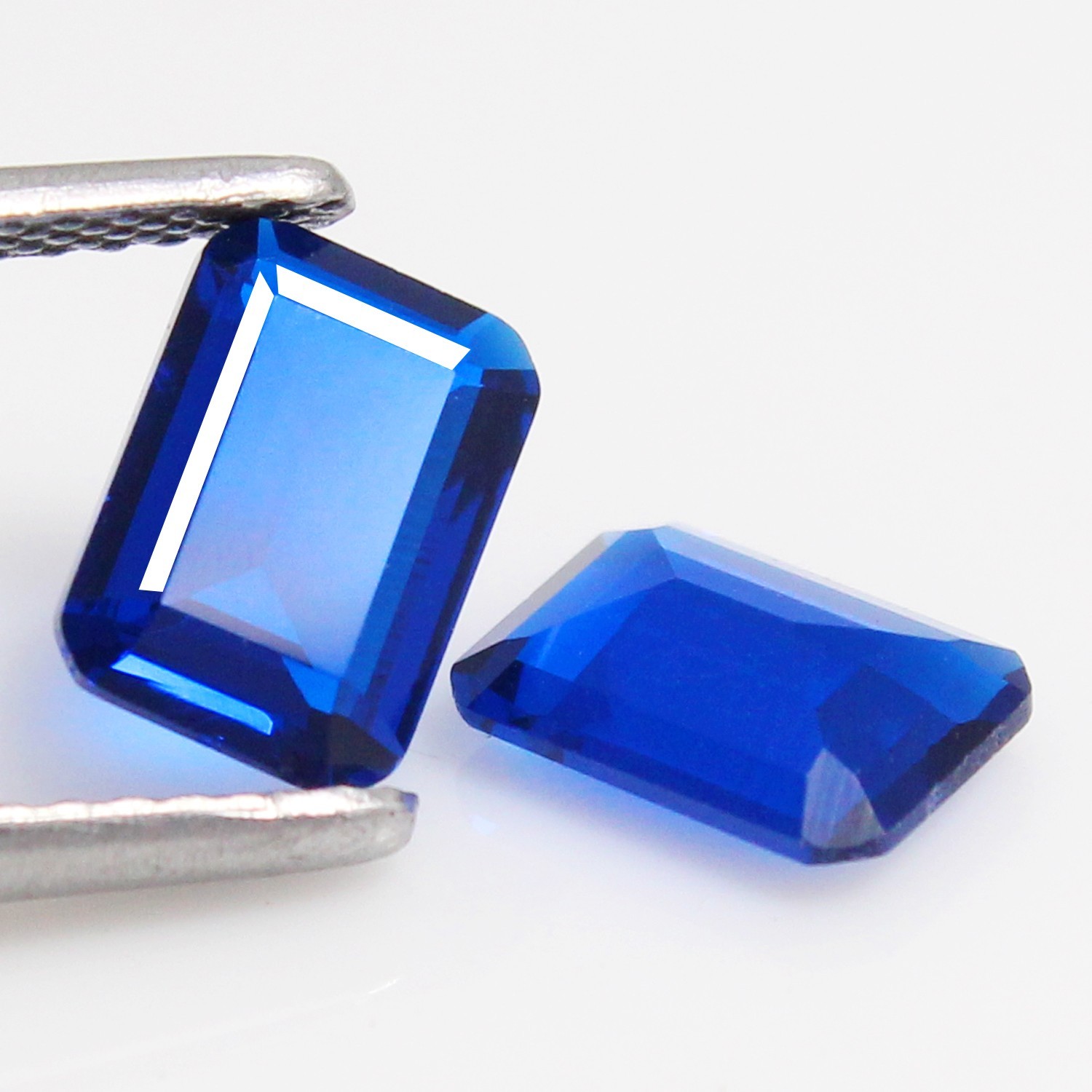 Natural Certified Ceylon Blue Sapphire 3×2 MM Emerald Pair Unheated Gemstone