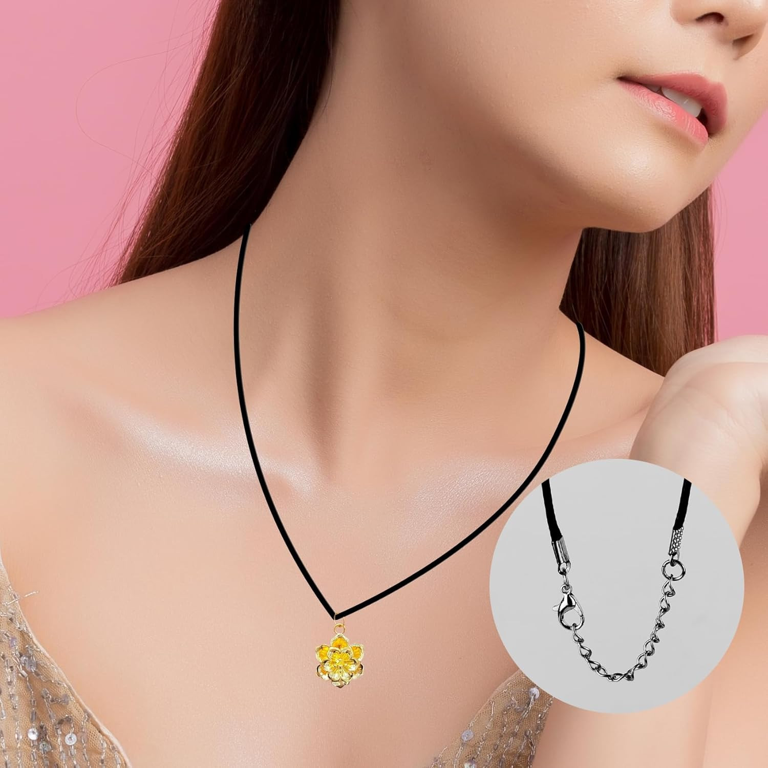 20 Pack Black Necklace Cord, Leather Cord Necklace with Clasp, Waxed Rope Neckla