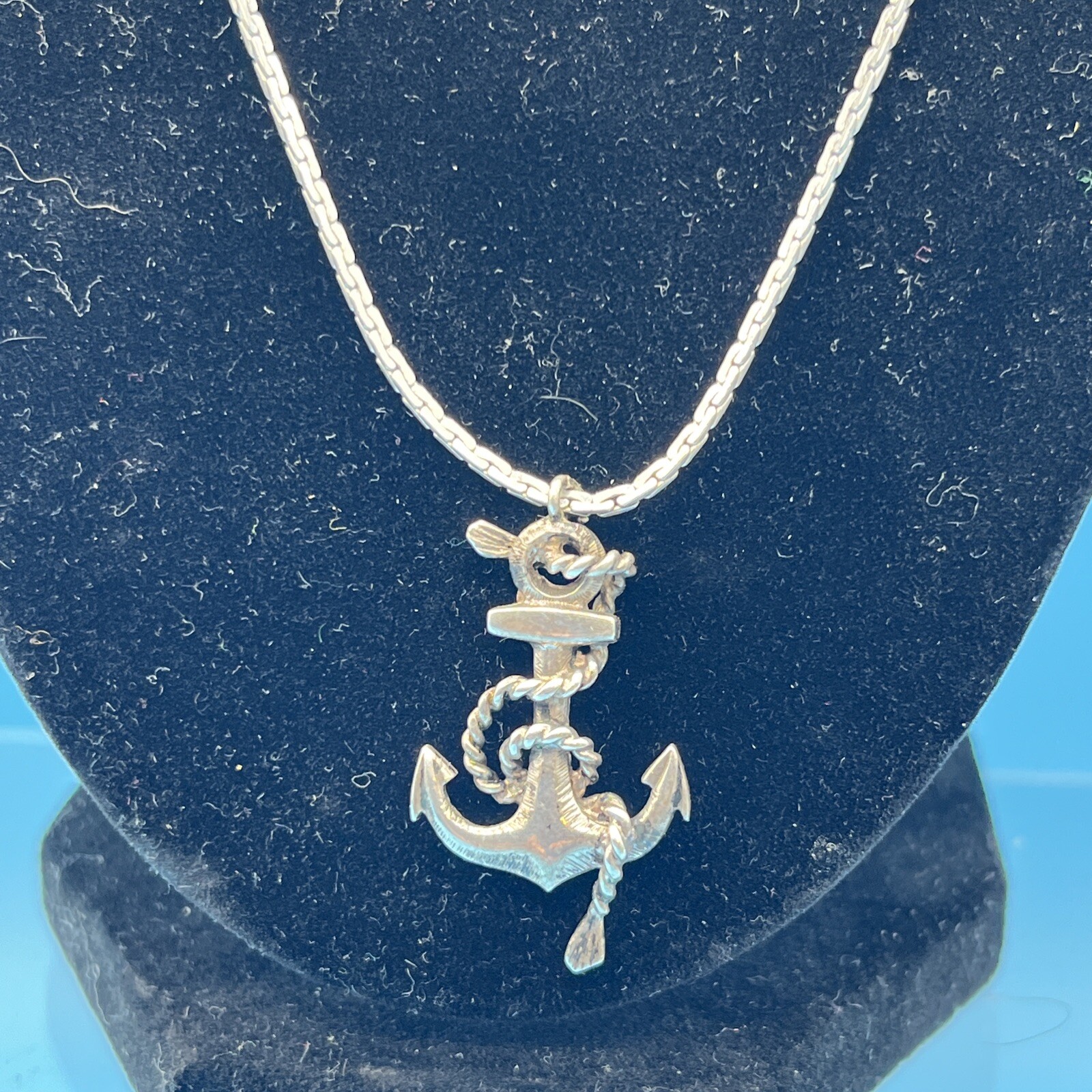 JCF Sterling 925 Mariner Anchor Pendant Necklace