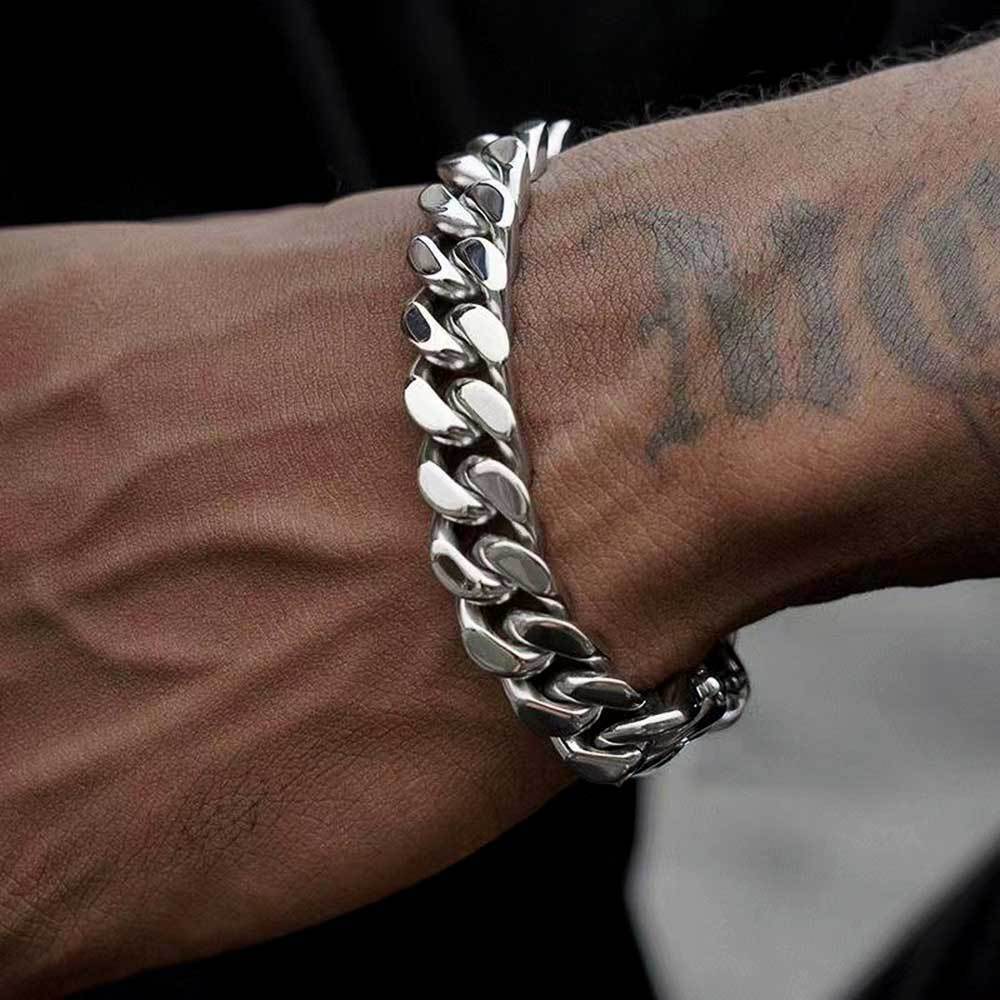 5-15mm 4-Sided Stainless Steel Miami Hip Hop Cuban Chain Necklace or Bracelet