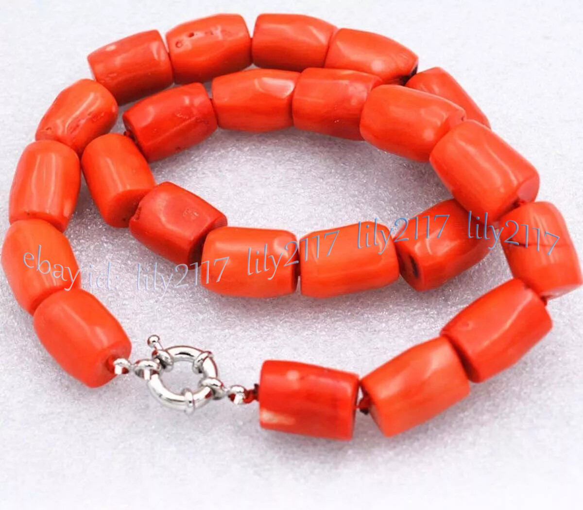 Natural Orange Coral 12-14mm Irregular Freeform Gemstone Beads Necklace 14-48”
