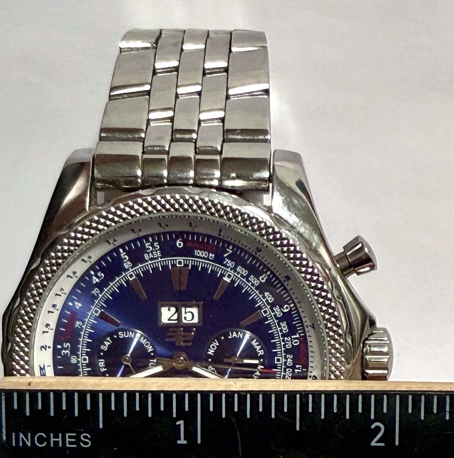49mm Auto PILOT & MASTER CALENDAR | Blue | XL Slvrtn Bracelet | 32 DEGREES Watch