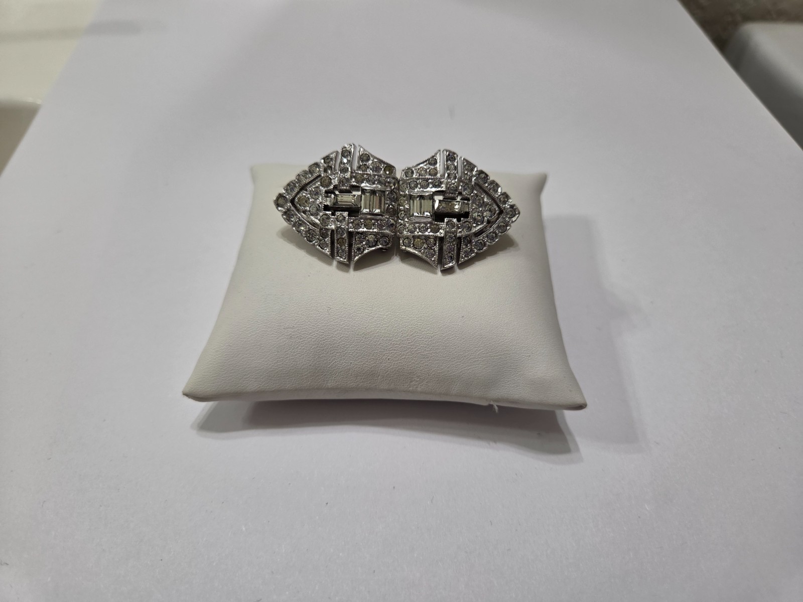 1930s Trifari Coro Duette Rhinestone Brooch Clip Mate