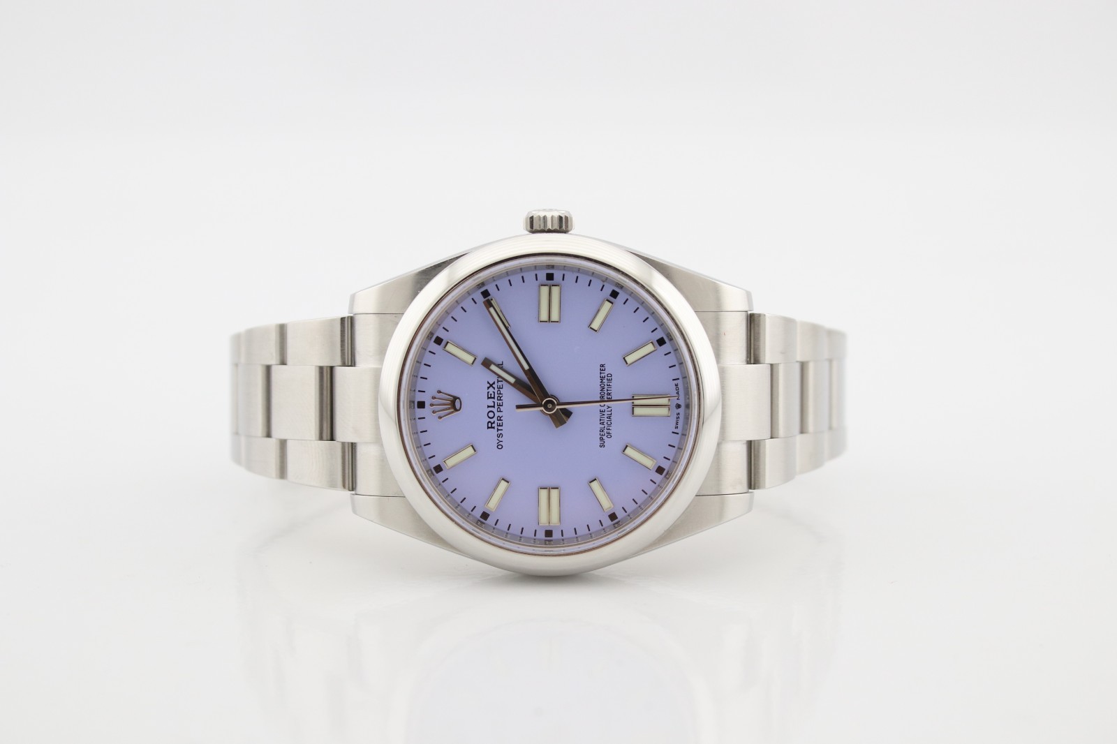 Rolex 124300 Oyster Perpetual 41mm Custom Lavender Dial Box and Papers