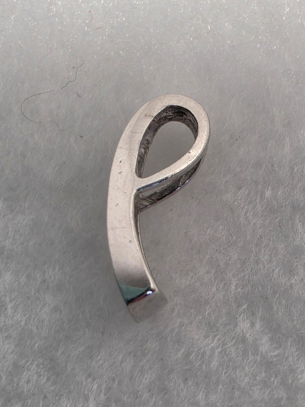 14k White Gold Dainty Greek Key Design Minimalistic Pendant 13mm long no chain