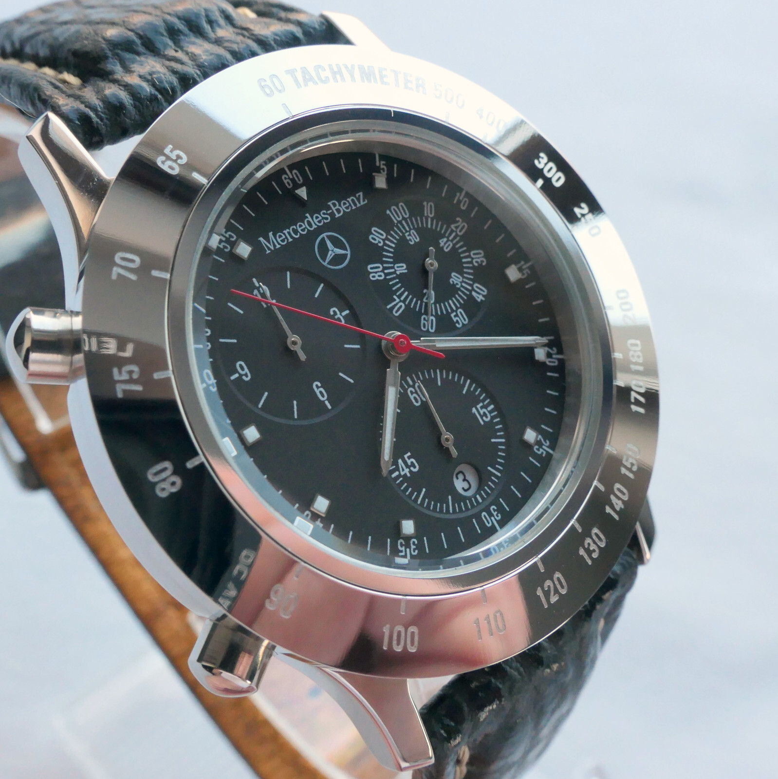 Mercedes Benz Classic Sport Car Driver Acessory Fortis Alarm Chronograph Watch