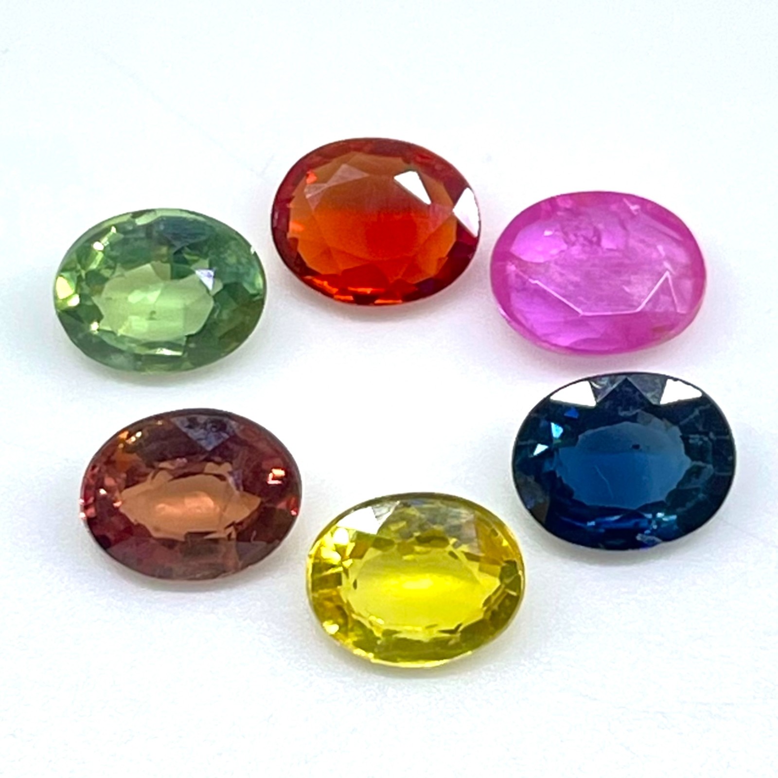 6 Pcs Natural Multi Sapphire 5x4mm Oval Cut Dazzling Loose Gemstone Lot 2.60 Cts