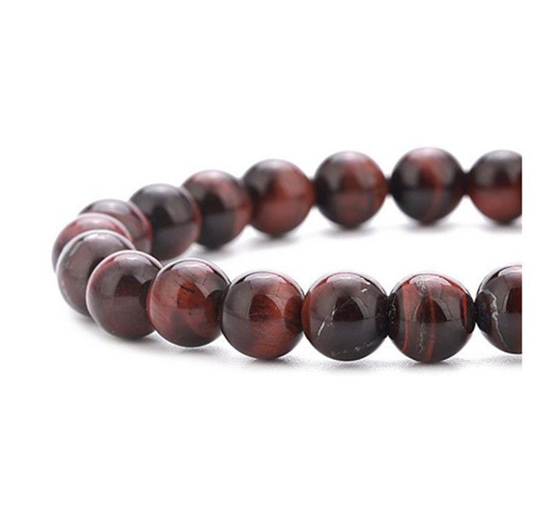 New Men Women 8mm Lava Rock Chakra Beads Elastic Natural Stone Agate Bracelets