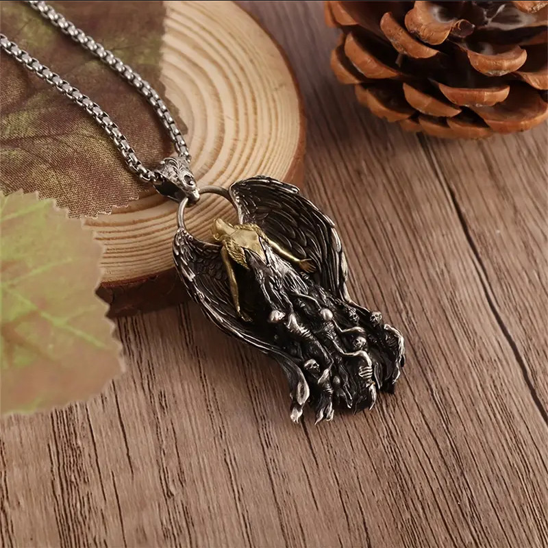 Angel Out Of Hell Jewelry Vintage Silver Sexy Goddess Standing Pendant Necklace
