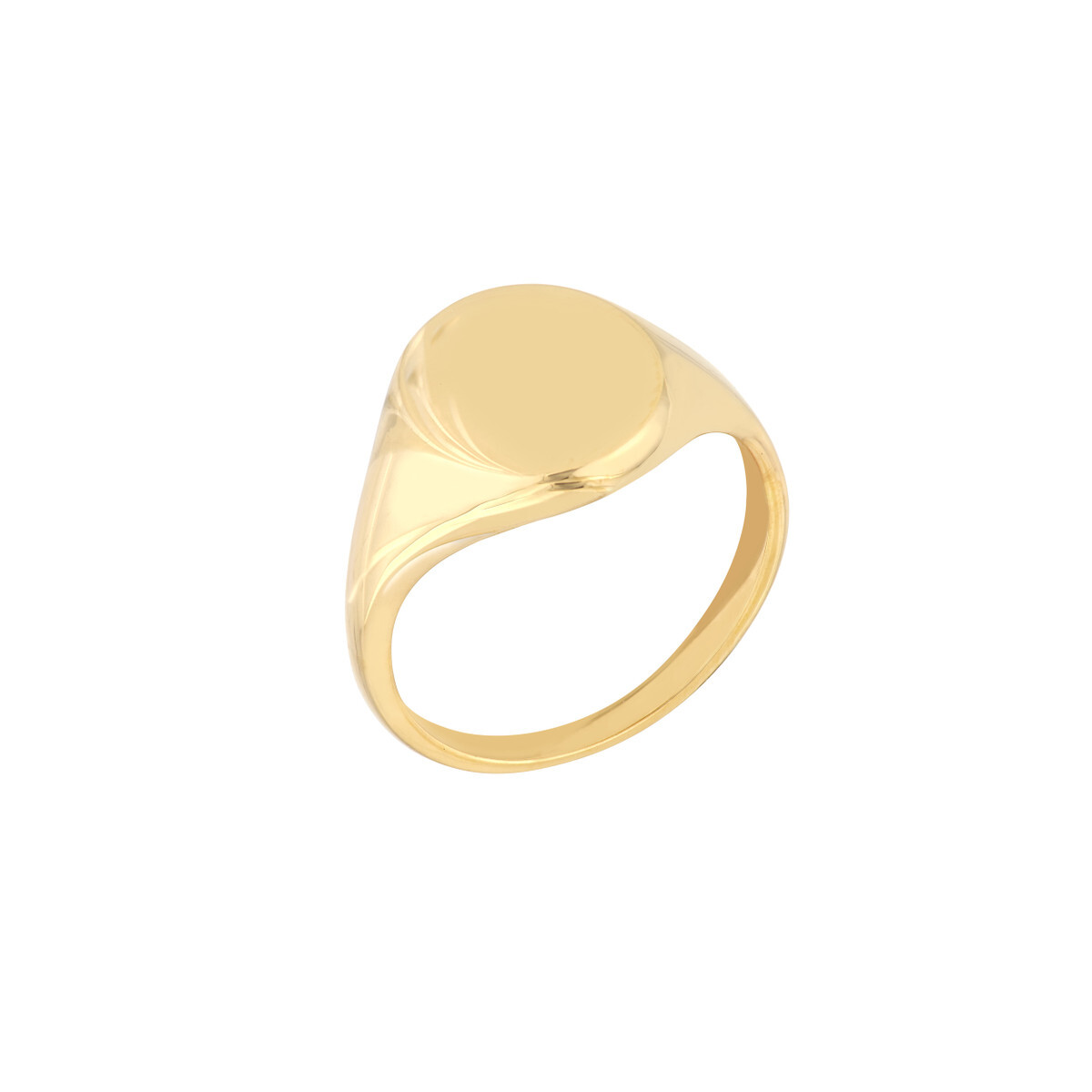 14k Solid Yellow Gold Round Engravable Men’s Signet Ring Any / All Sizes