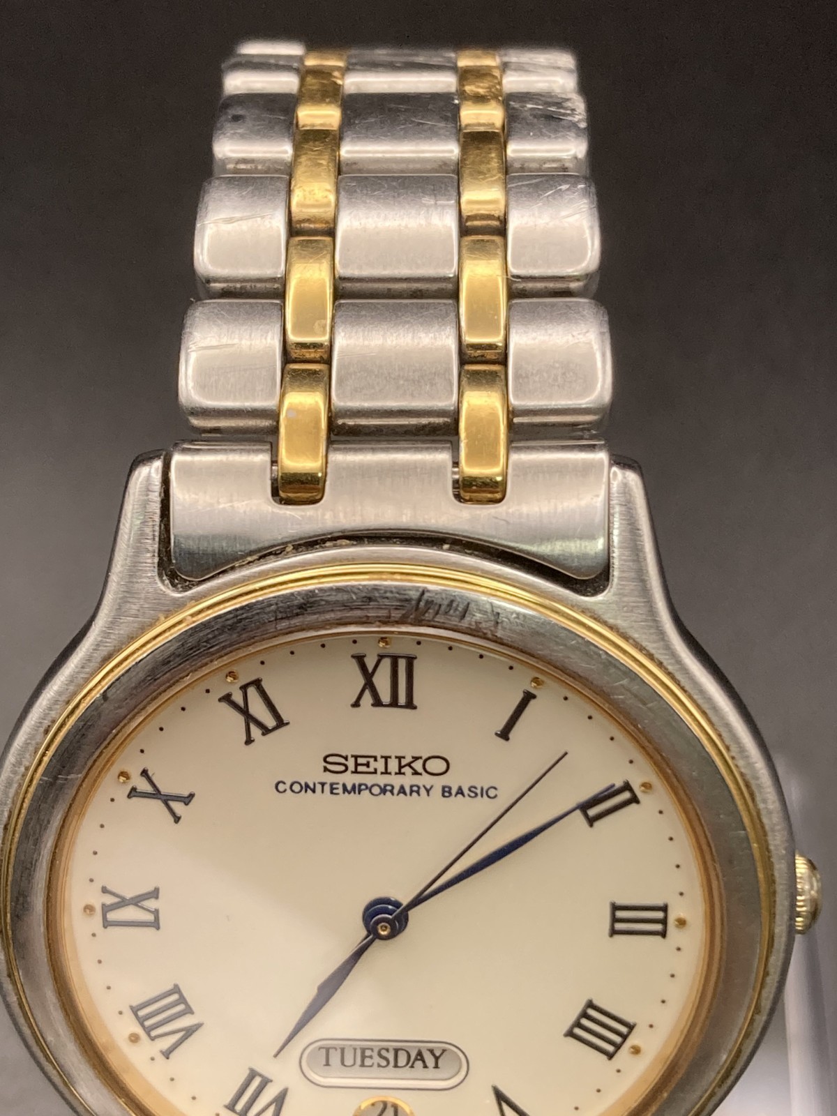 [N Mint/New Batt] SEIKO 5H23-6B90 Mens Vintage Watch Contemporary Basic Quartz