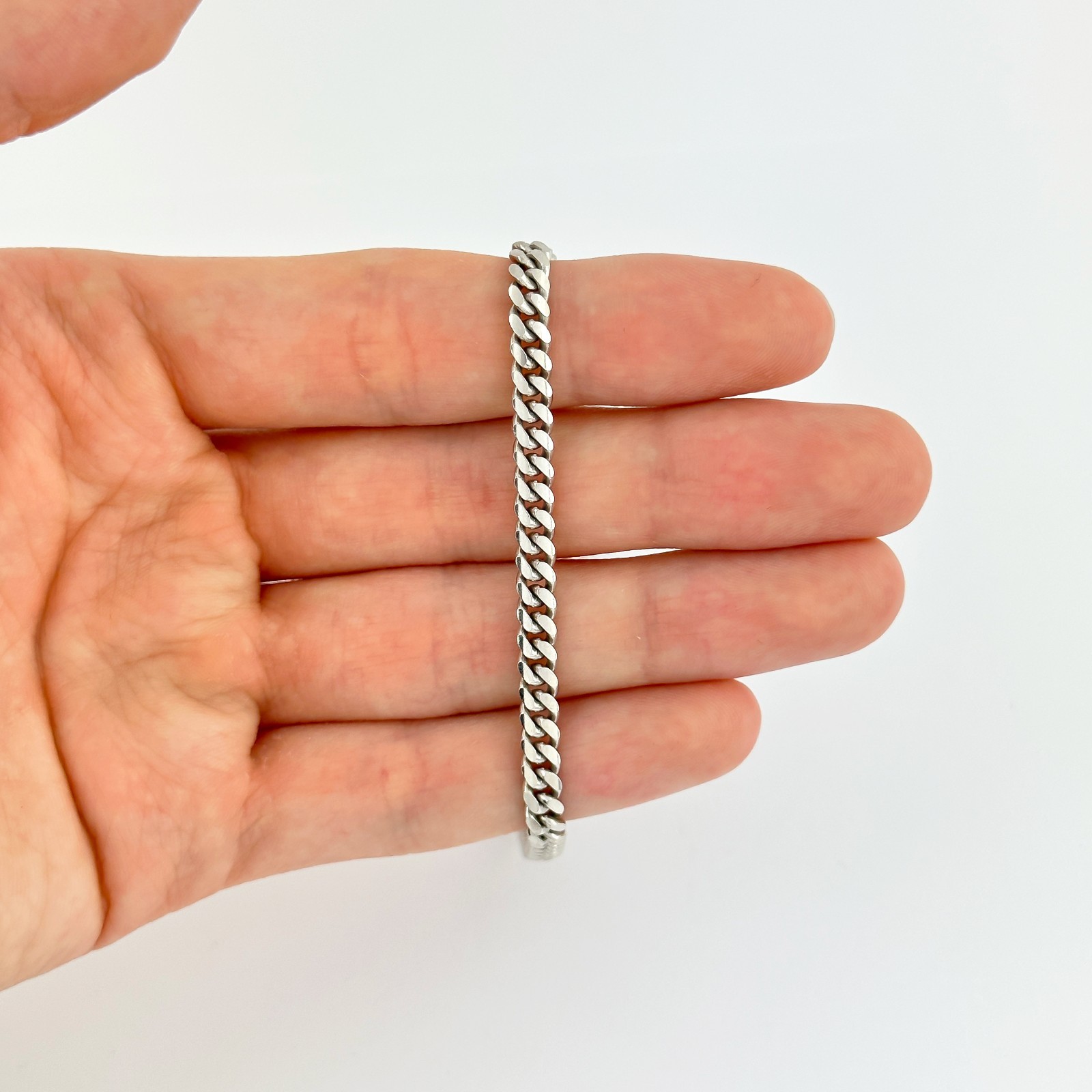 3.7mm Miami Cuban Link Chain or Bracelet Solid 925 SOLID Sterling Silver