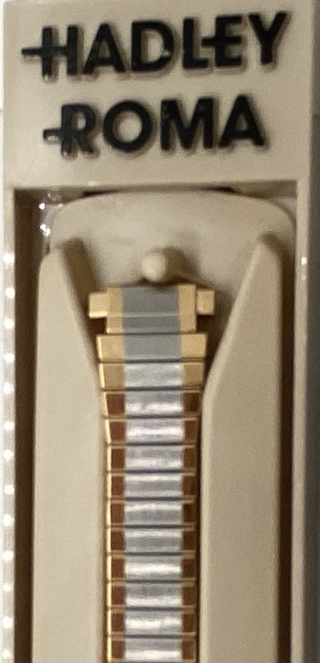 NEW HADLEY ROMA EXPANSION Ladies Watch Band Micron PLate Gold/Silver 8-11mm Lug
