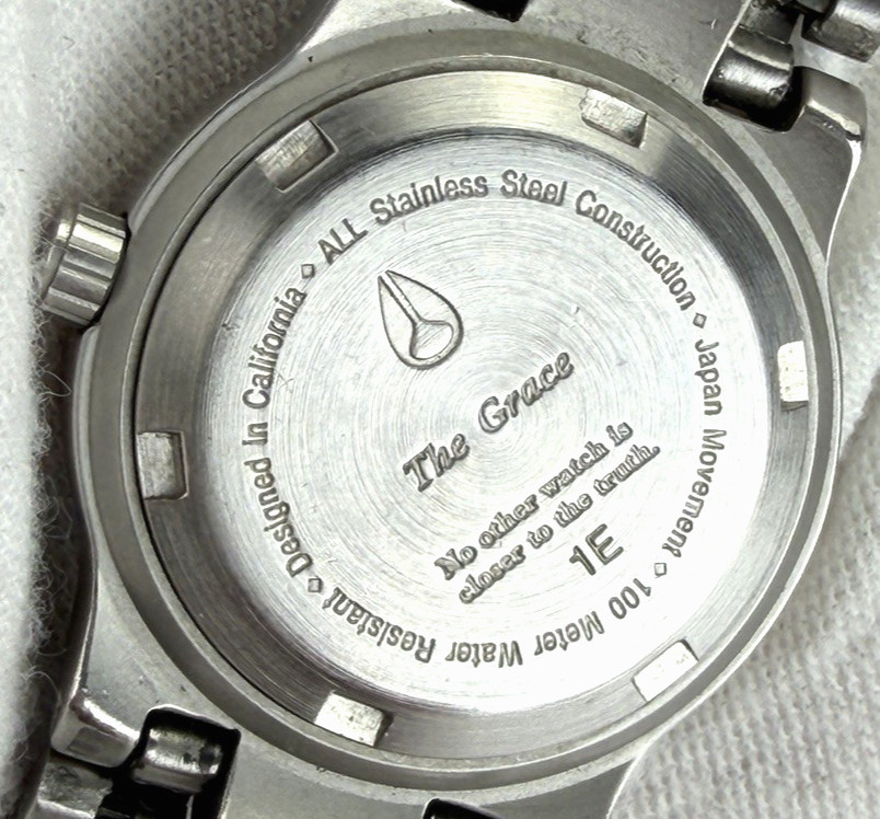Nixon Silver Tone Ladies Date Watch All Stainless The Grace w NEW BATT