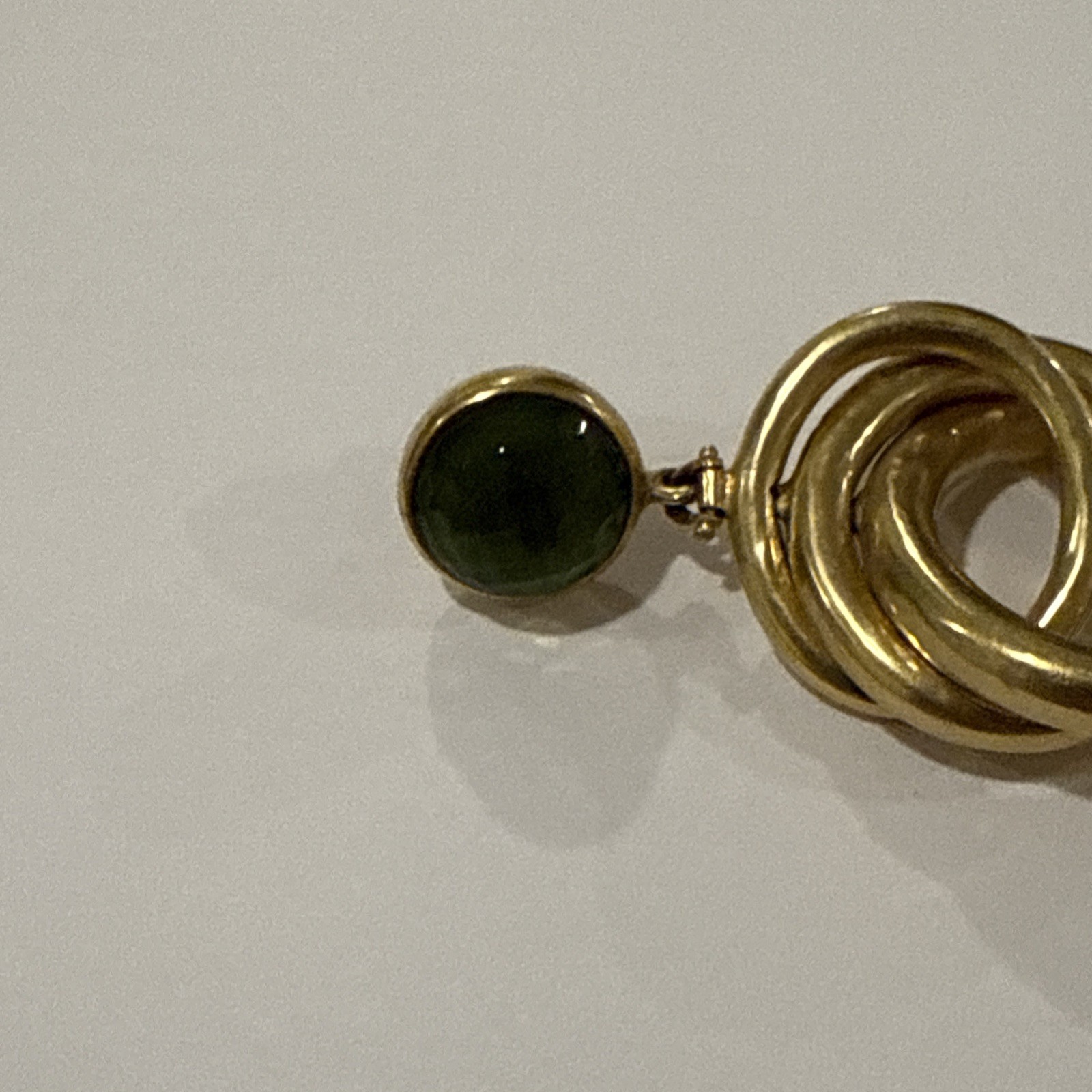 Vintage Signed Steve Vaubel Gold Plated Earrings W/Emerald – Estate Jewelry