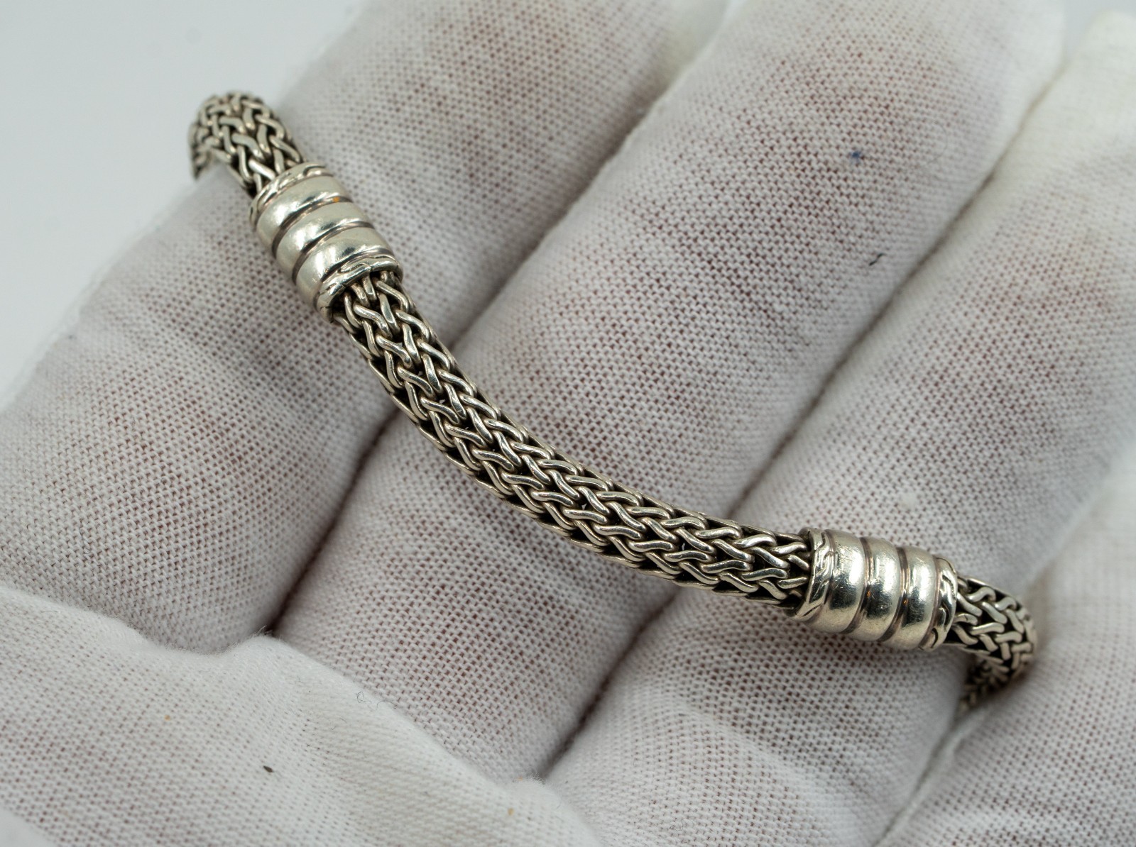 John Hardy Icon Woven Chain Sterling Silver Bracelet 5mm 8″