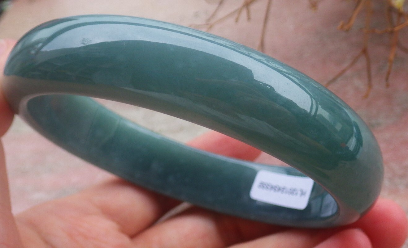 Video Certified Icy Green Natural A JADE Jadeite Bangle Bracelet 69mm 203073 AS