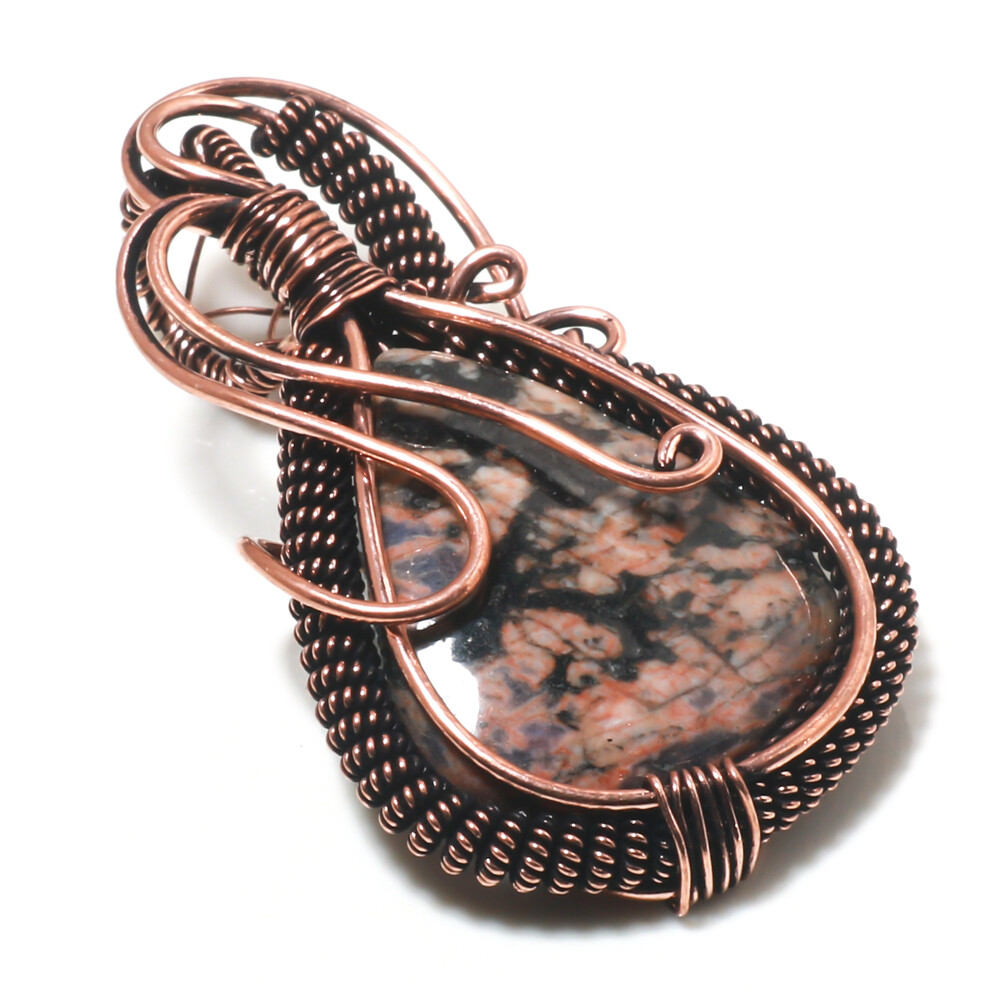 Sulemani Agate Gemstone Wire Warp Copper Jewelry Pendant S 3 “C124