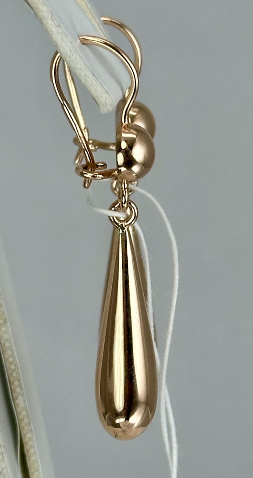 USSR Vintage Original 14K 583 Rose Gold Drop Dangle Earrings 1976 Odessa 3,93 g.