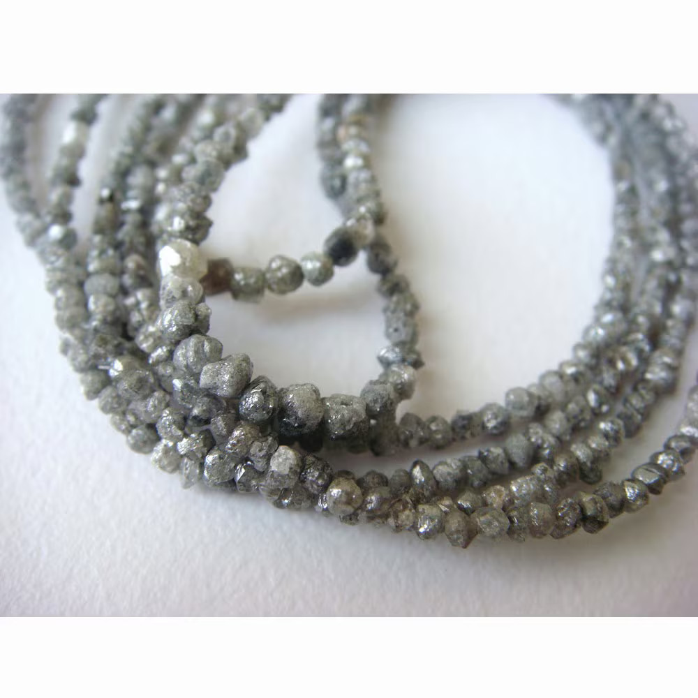 1.5mm To 3mm Gray Raw Diamond Beads, Conflict Free Diamond, Rough Diamonds