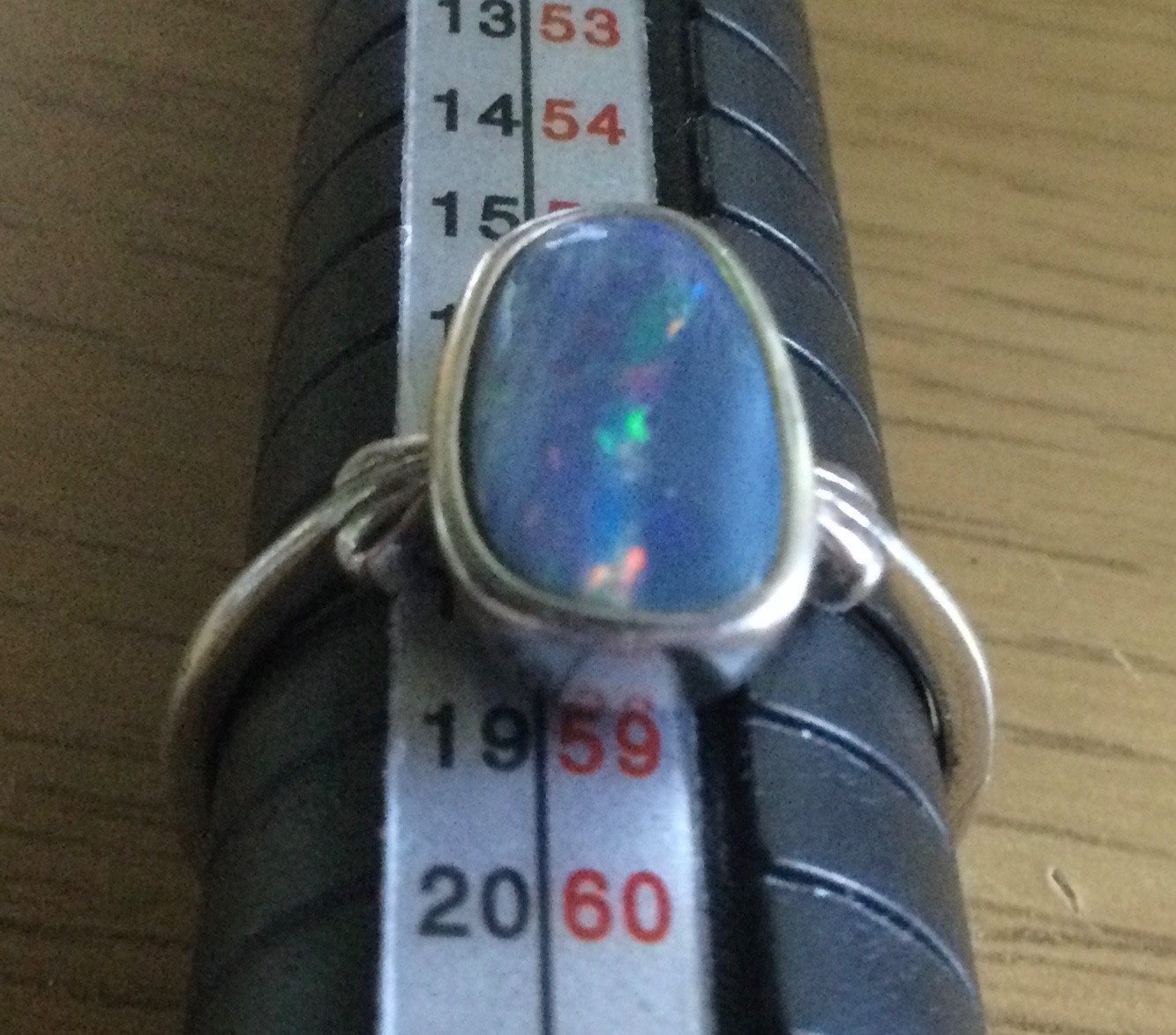 Beautiful Australian Opal Ring In Solid 925 Sterling Silver – Size US 8.25