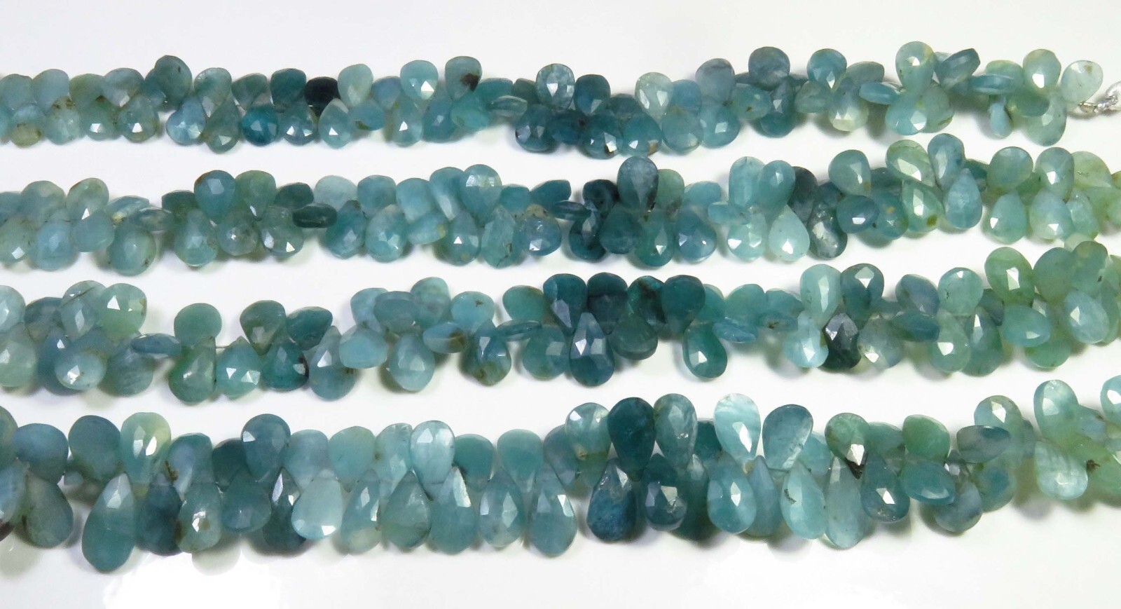 Green Grandidierite Faceted Heart Gemstone Beads 8″Strand Natural Beads LC-923
