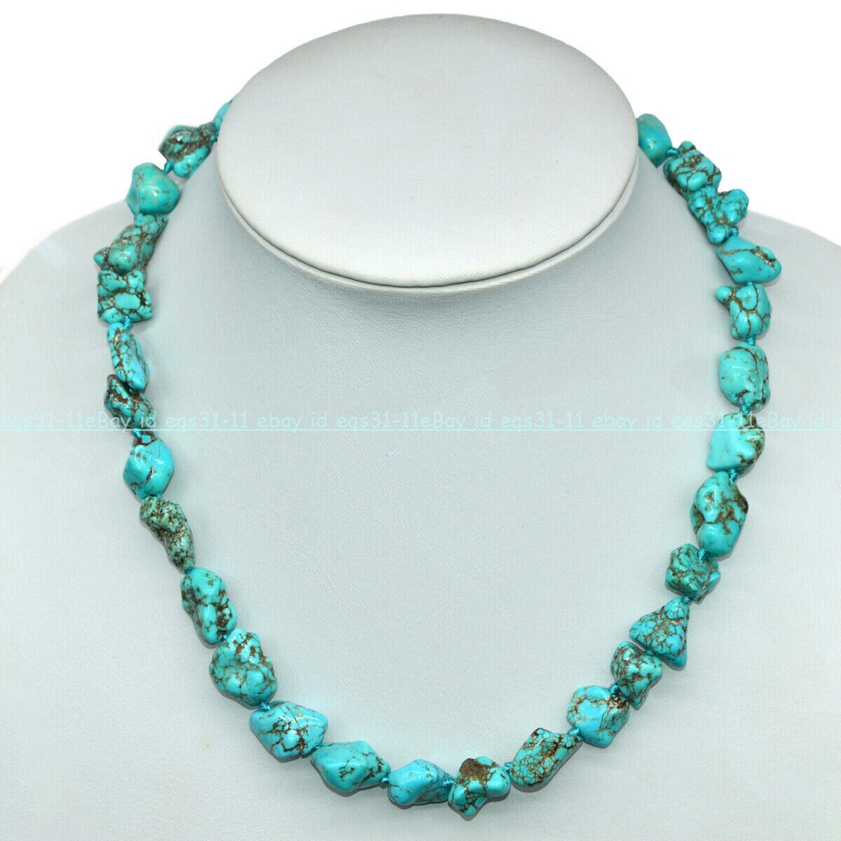 Natural Blue Turquoise 10-14mm Irregular Nugget Gemstone Beads Necklace 16-65”