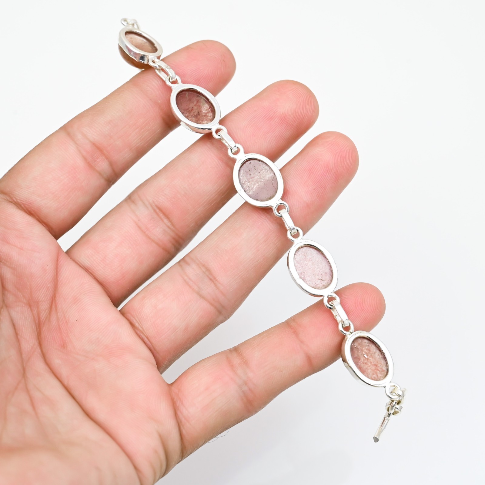 Sunstone Gemstone 925 Sterling Silver Handmade Bracelet Jewelry Gift For Love