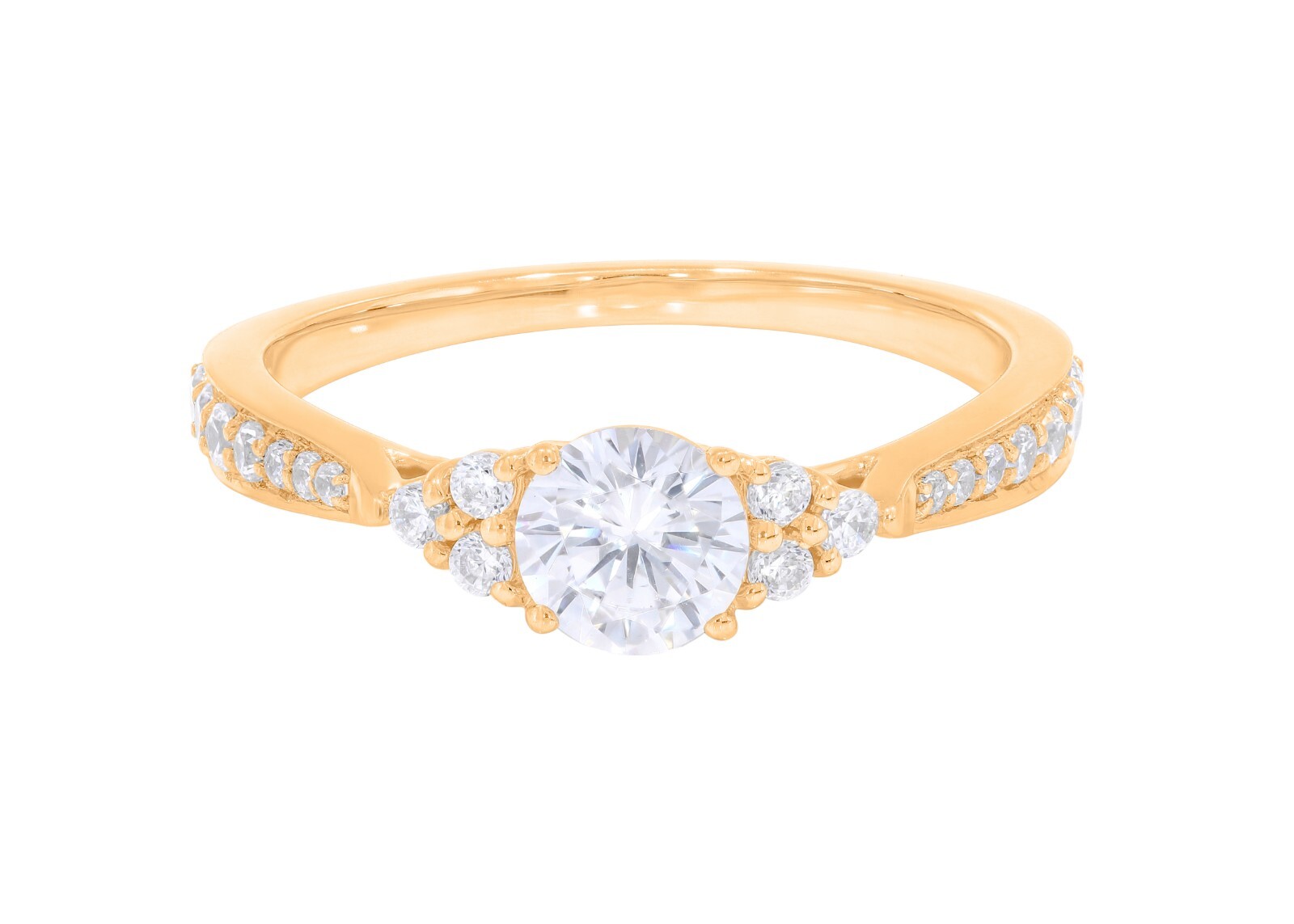 0.97 Carat Round Lab Grown Diamond Ring 14k White Gold Certified