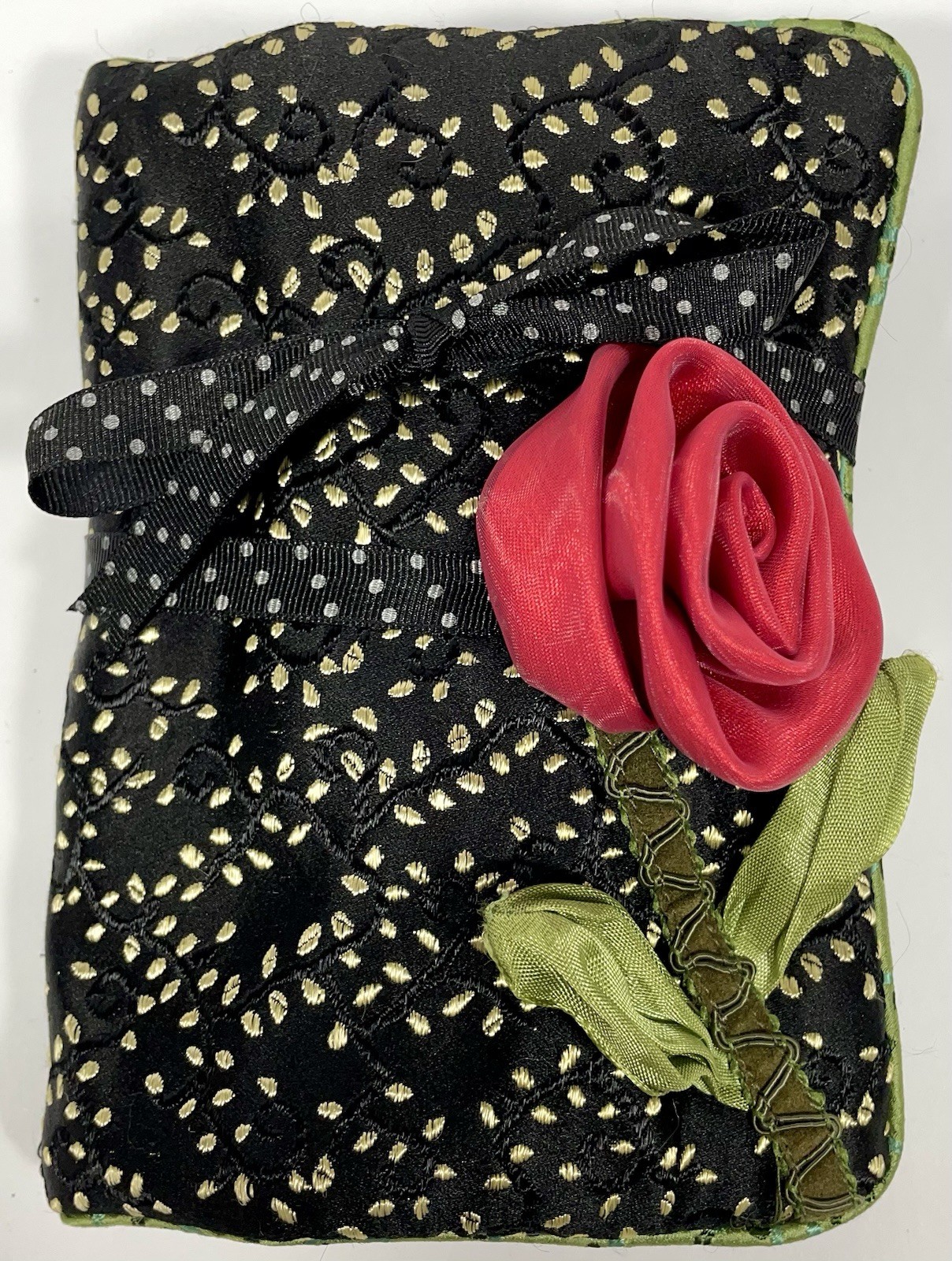 Jewelry Travel Pouch Goody Goody California Velvet Bag Roll Floral Rose Vintage