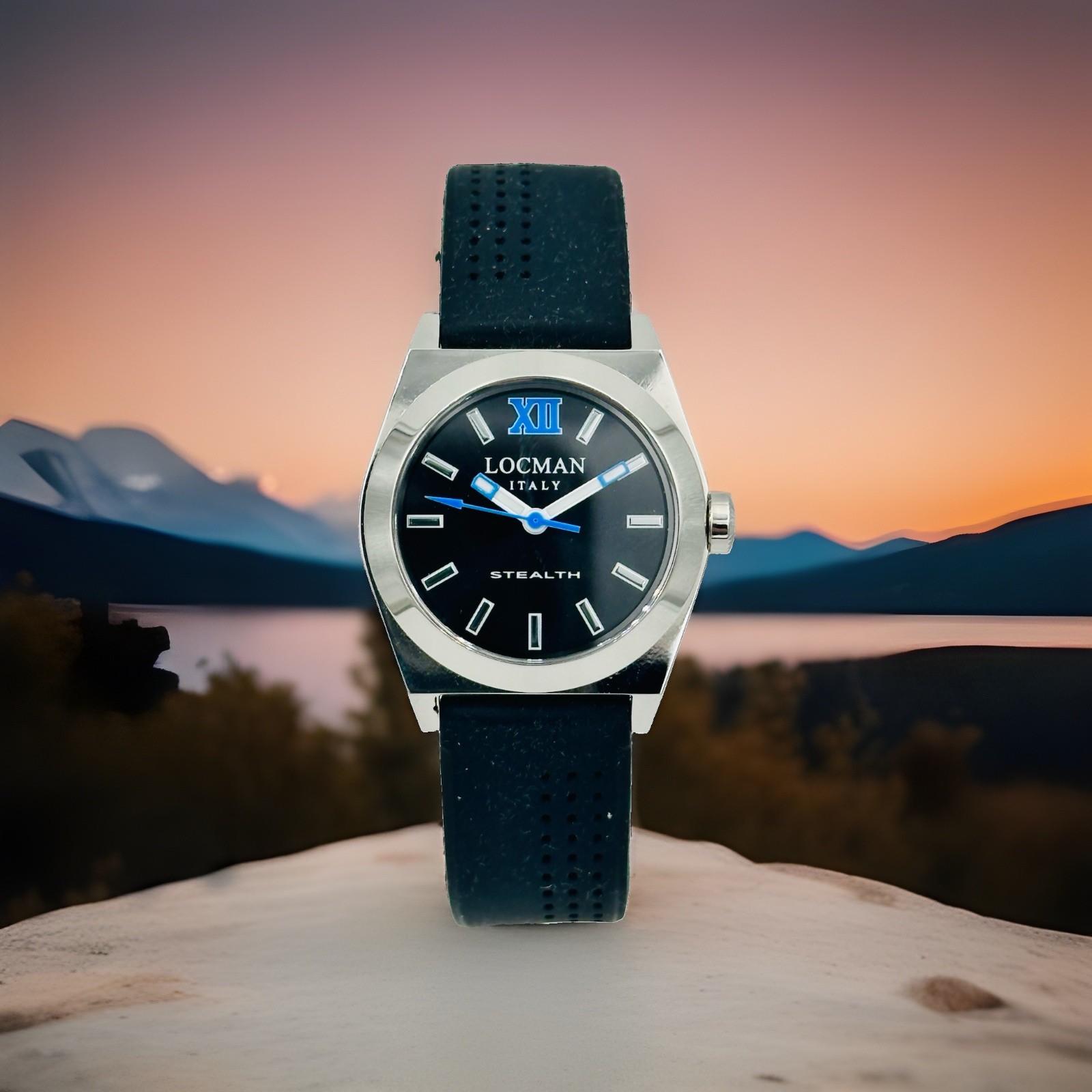 Locman Stealth Lady 204KBGK/260 34mm Rubber Quartz Watch Hot Sale New
