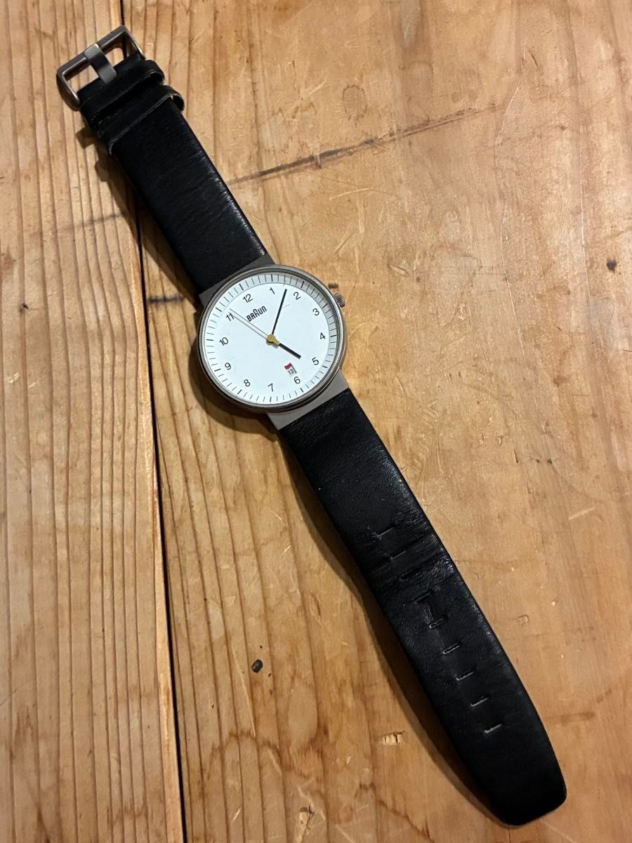 BRAUN Quartz Watch Analog 40mm Stainless Steel Rubber Strap Mens Watch Pre-Owned