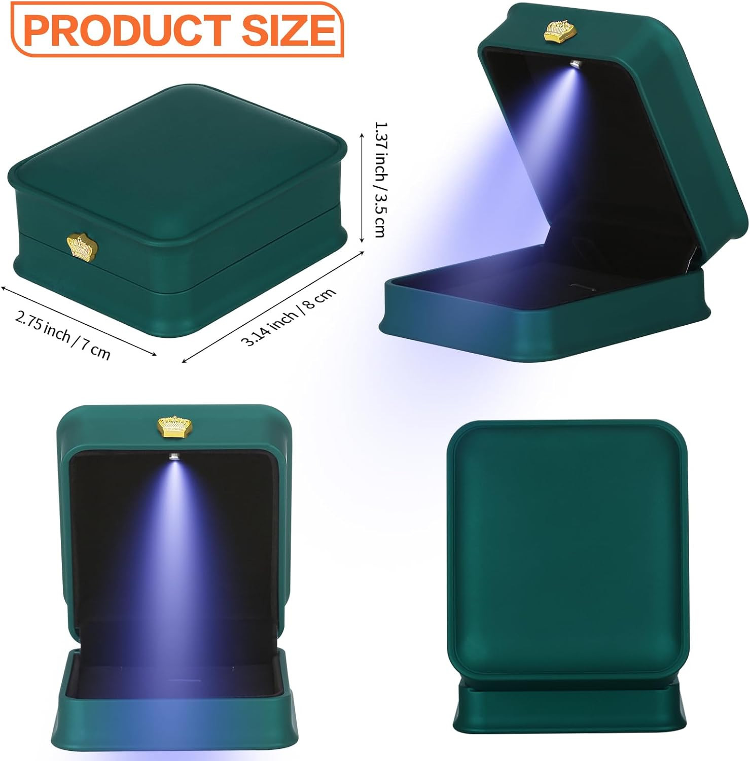 Necklace Pendant Gift Box with LED Light, Premium PU Leather Jewellry Storage