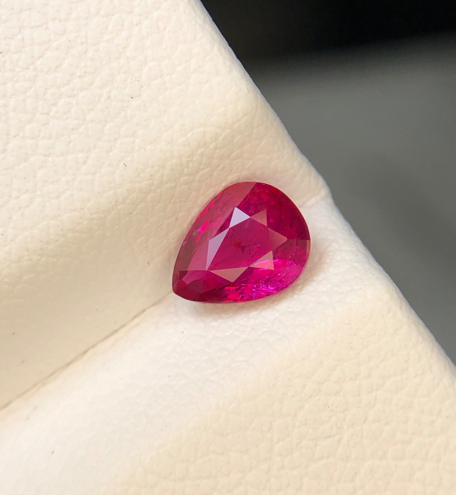 1.05 Carats Natural No Heat Ruby Pear Shape From Mozambique Loose Gemstone