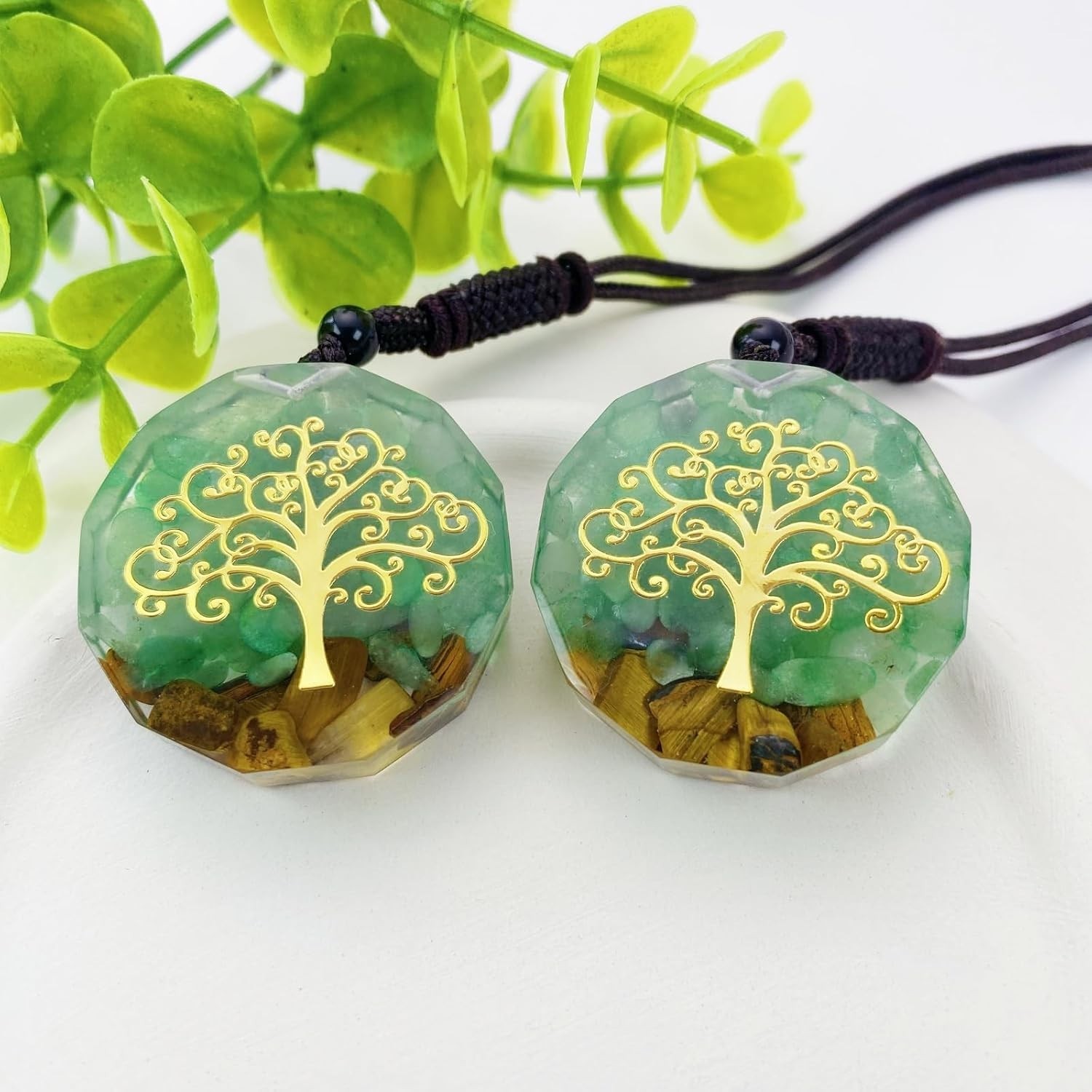 Healing Orgonite Tree of Life Crystal Necklace – Energy Talisman for Mindfulness