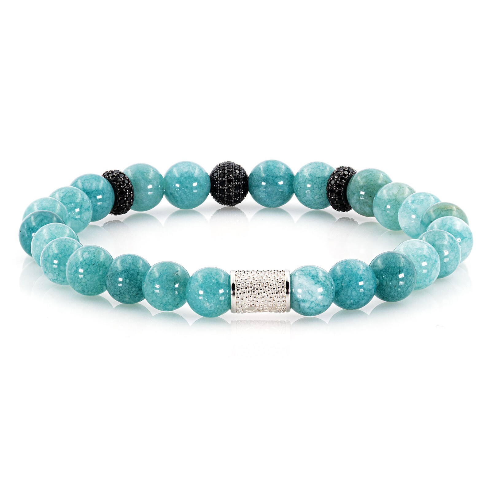 Amazonite 925 Sterling Silver Bracelet Bracelet Beaded Bracelet Beads 8mm Bracelet