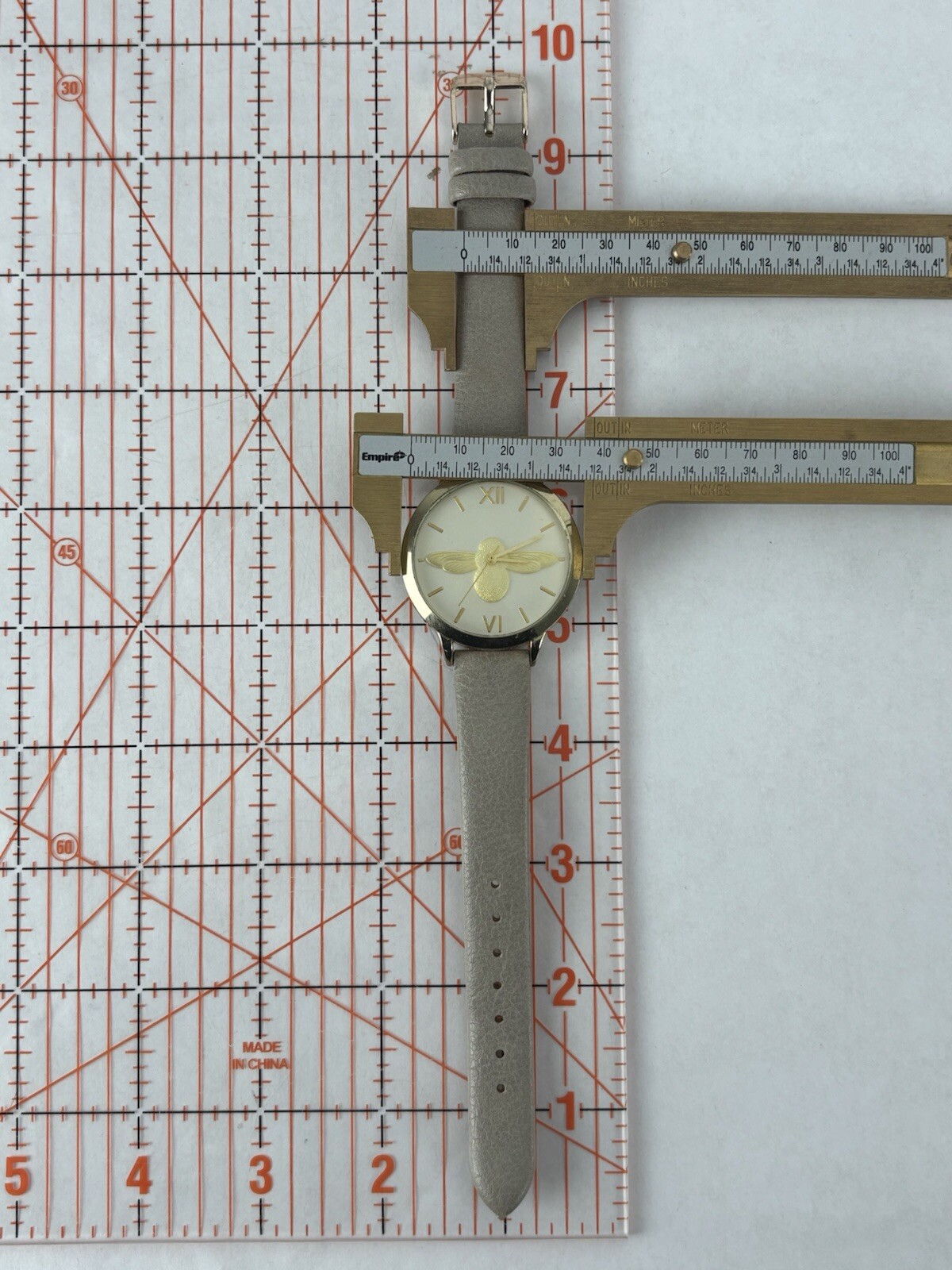 Accutime Watch Corp. 38mm Gold Tone Bumblebee Dial Quartz Watch w/Band & Battery