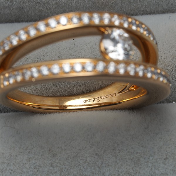 Giorgio Visconti Ring Diamond 0.74ct US6-6.25 18K 750 Rose Gold