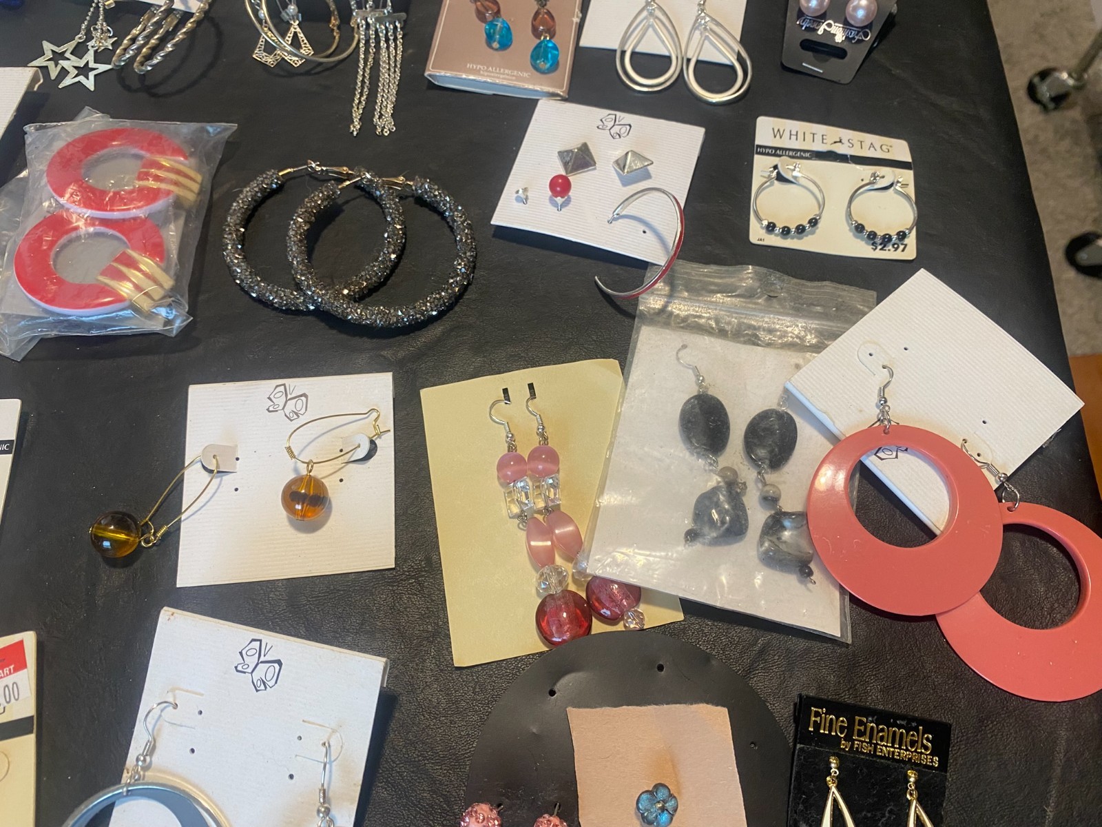 huge lot 80+ pairs earrings earring dangle stud hoop clip shop estate mix “R”